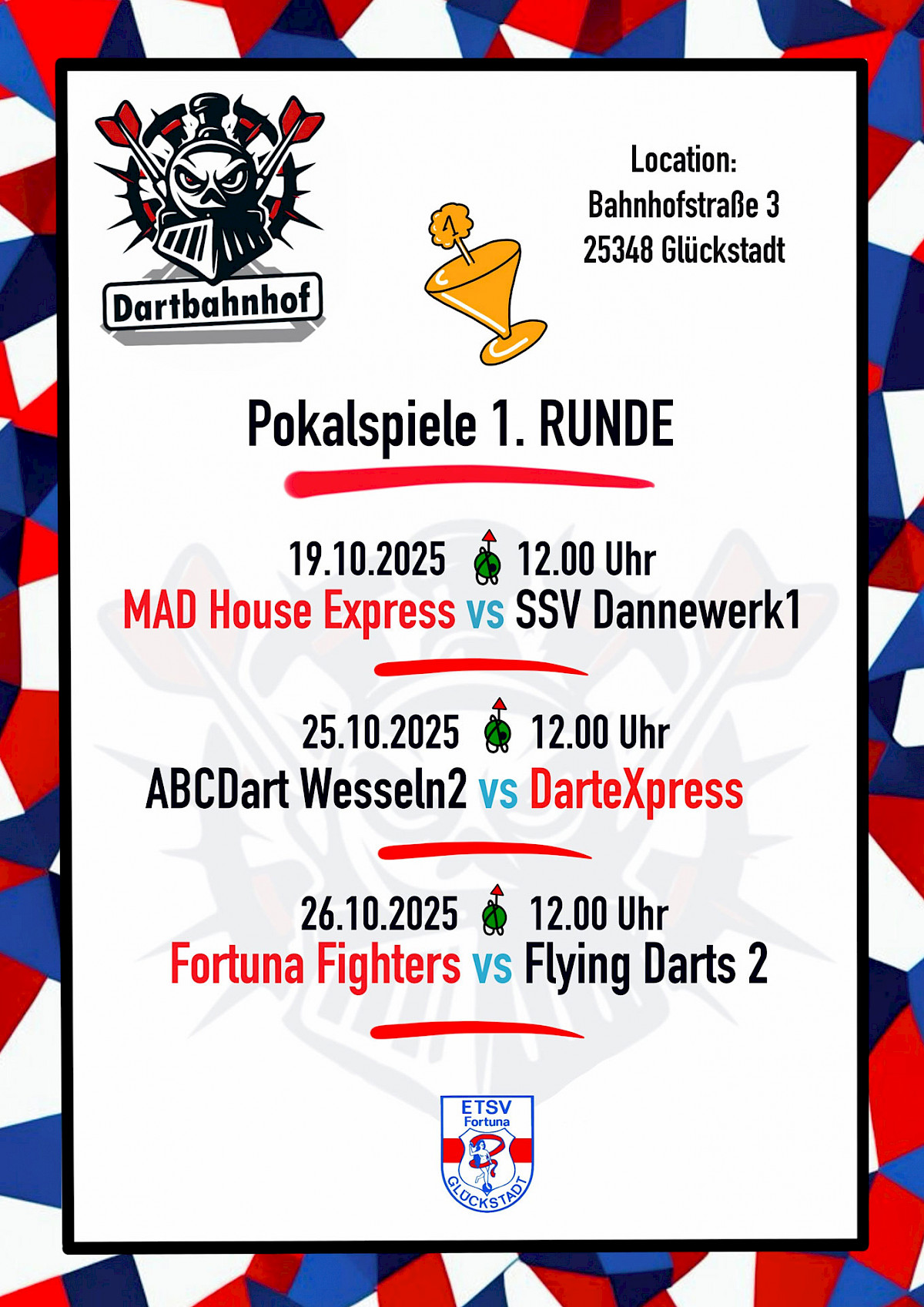 1. Pokalrunde ABCDarts Wesseln2 vs. DarteXpress